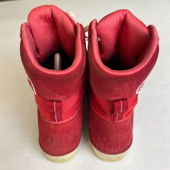 Sorel Tivoli II Red Waterproof Suede Sneaker Boots Womens Size 7 - Picture 4 of 5